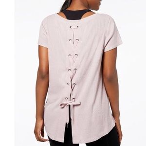 CALVIN KLEIN Performance Lace-Up Back Top